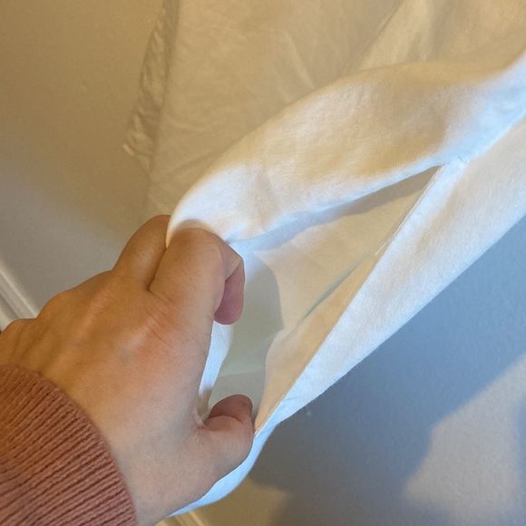 COPY - Theory White Cotton Tunic 3/4 Sleeve Button Up Pocket Dress - Picture 7 of 7